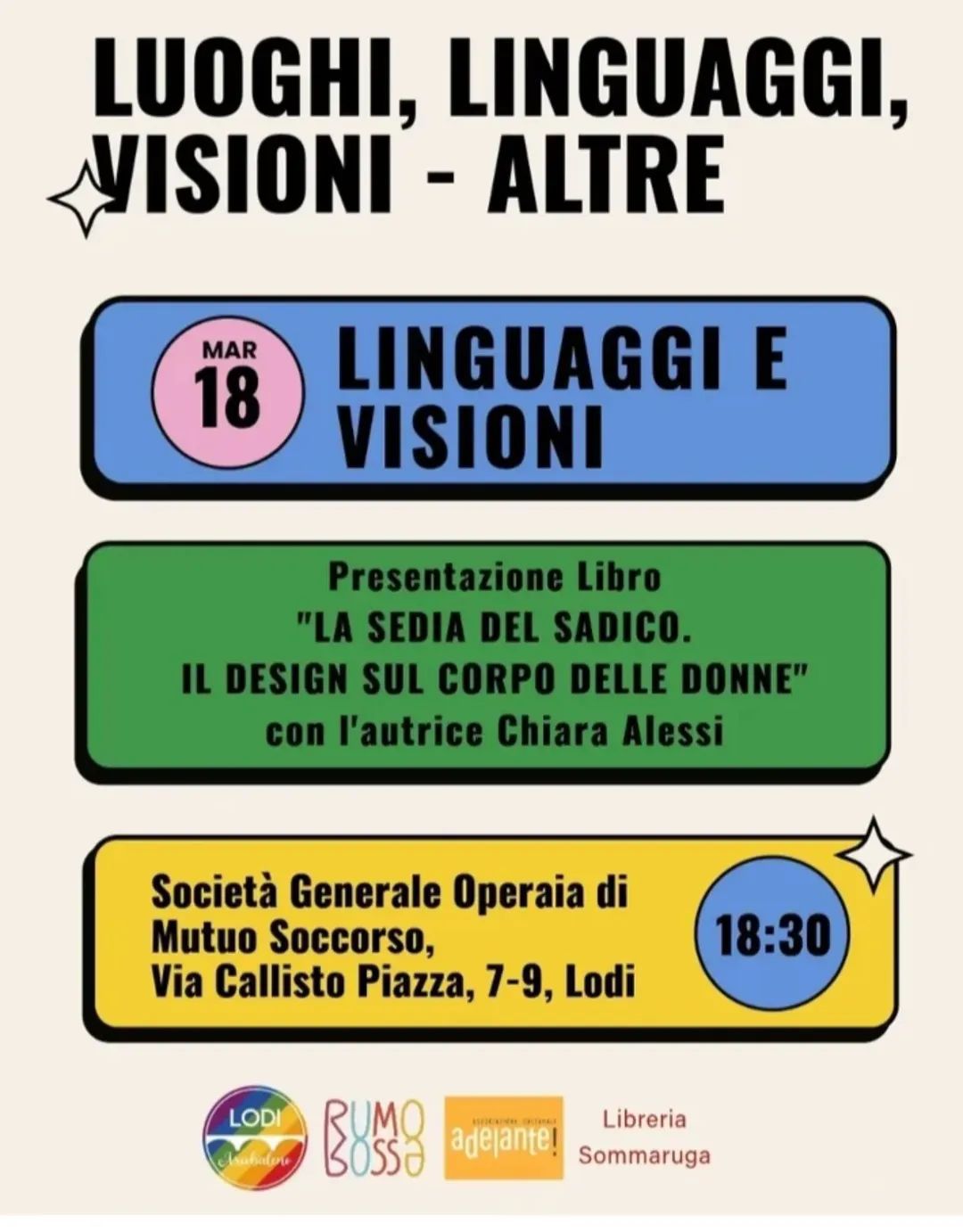 Presentazione Libro: La sedia del sadico. Il design sul corpo delle donne